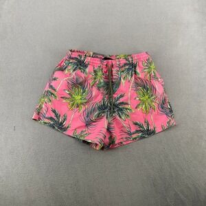 Zara Man Pink Tropical Palm Tree Print Swim Trunks Shorts Mens Medium 6658/401